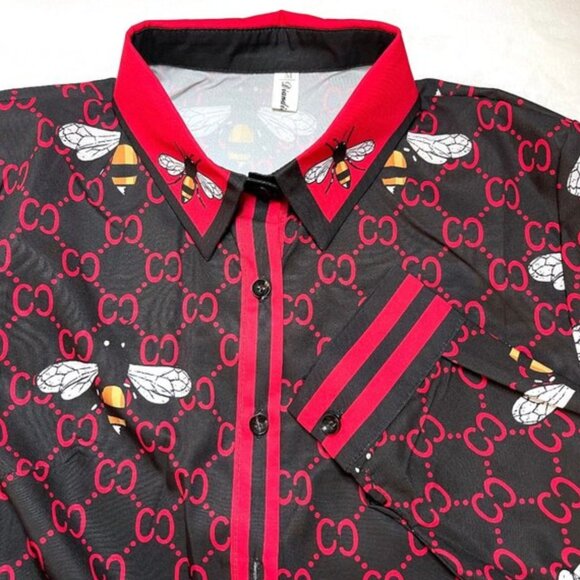 NWT GG Bee Button Down Shirt/Blouse/Top M - Picture 7 of 10
